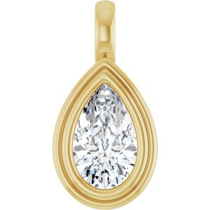 10K Yellow Gold 10x6 mm Pear Charm/Pendant Mounting