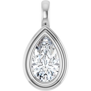 Sterling Silver 10x6 mm Pear Charm/Pendant Mounting