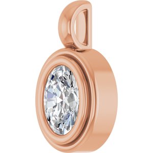 18K Rose Gold 7x5 mm Oval Charm/Pendant Mounting – image 3
