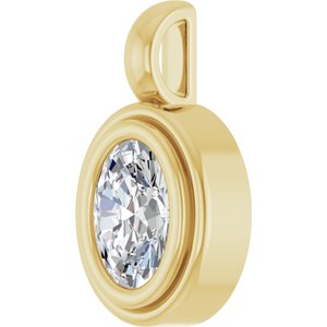 18K Yellow Gold 7x5 mm Oval Charm/Pendant Mounting – image 3