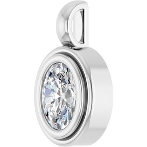14K White Gold 7x5 mm Oval Charm/Pendant Mounting – image 3