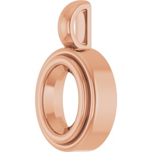 18K Rose Gold 7x5 mm Oval Charm/Pendant Mounting – image 4
