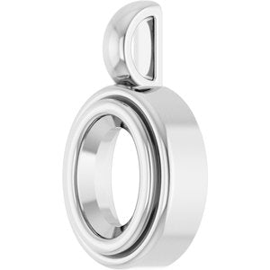 14K White Gold 7x5 mm Oval Charm/Pendant Mounting – image 4