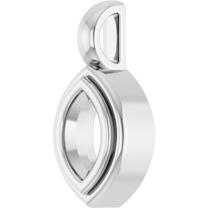 18K White Gold 6x3.5 mm Marquise Charm/Pendant Mounting – image 4