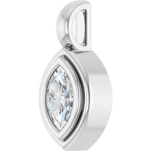 18K Palladium White Gold 6x3.5 mm Marquise Charm/Pendant Mounting – image 3