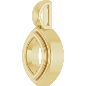 18K Yellow Gold 6x3.5 mm Marquise Charm/Pendant Mounting – image 4