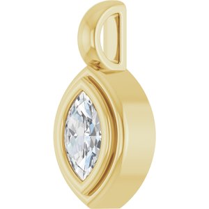 18K Yellow Gold 6x3.5 mm Marquise Charm/Pendant Mounting – image 3