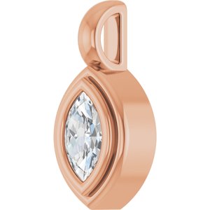 10K Rose Gold 6x3.5 mm Marquise Charm/Pendant Mounting – image 3