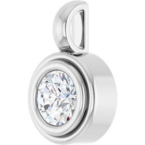 18K X1 White Gold 5.2 mm Round Charm/Pendant Mounting – image 3