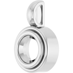 18K Palladium White Gold 5.2 mm Round Charm/Pendant Mounting – image 4