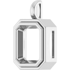 Continuum Sterling Silver 13x11 mm Emerald Charm/Pendant Mounting – image 4