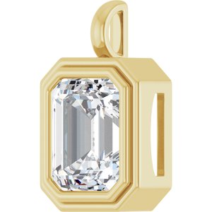 10K Yellow Gold 13x11 mm Emerald Charm/Pendant Mounting – image 3
