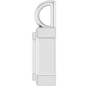 14K White Gold 6.5x4.5 mm Emerald Charm/Pendant Mounting – image 6