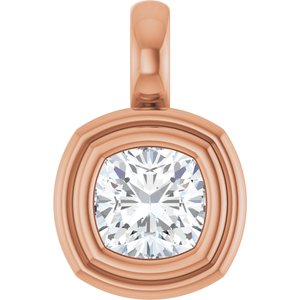 18K Rose Gold 5x5 mm Cushion Charm/Pendant Mounting