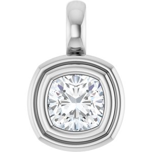 Sterling Silver 5x5 mm Cushion Charm/Pendant Mounting