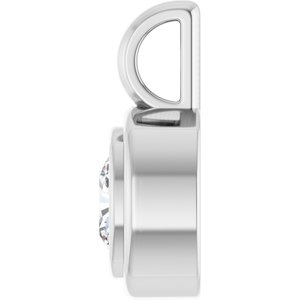 18K Palladium White Gold 5x5 mm Cushion Charm/Pendant Mounting – image 5