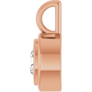 18K Rose Gold 5x5 mm Cushion Charm/Pendant Mounting – image 5