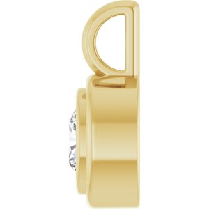14K Yellow Gold 5x5 mm Cushion Charm/Pendant Mounting – image 5