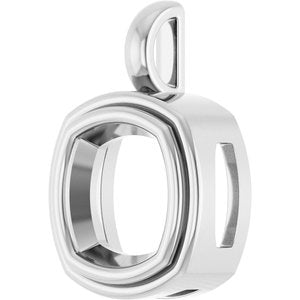 Continuum Sterling Silver 10x10 mm Cushion Charm/Pendant Mounting – image 4