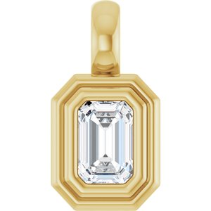 10K Yellow Gold 4.5x3 mm Emerald Charm/Pendant Mounting