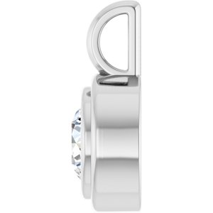 14K White Gold 5.8 mm Round Charm/Pendant Mounting – image 5