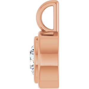 14K Rose Gold 5.8 mm Round Charm/Pendant Mounting – image 5