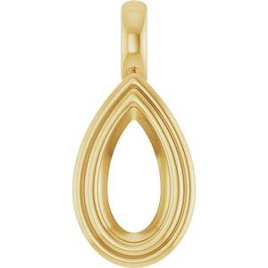18K Yellow Gold 10.5x5.5 mm Pear Charm/Pendant Mounting – image 2