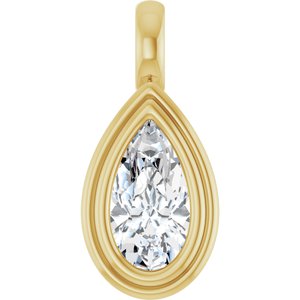 10K Yellow Gold 10.5x5.5 mm Pear Charm/Pendant Mounting