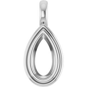 18K Palladium White Gold 10.5x5.5 mm Pear Charm/Pendant Mounting – image 2