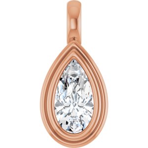 18K Rose Gold 10.5x5.5 mm Pear Charm/Pendant Mounting