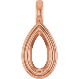 18K Rose Gold 10.5x5.5 mm Pear Charm/Pendant Mounting – image 2