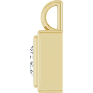 14K Yellow Gold 7.5x7.5 mm Square Charm/Pendant Mounting – image 5