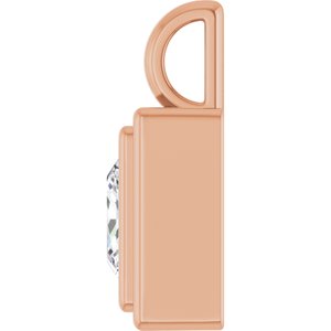 10K Rose Gold 7.5x7.5 mm Square Charm/Pendant Mounting – image 5