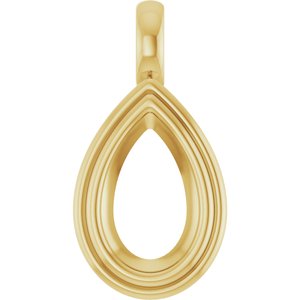 10K Yellow Gold 11.5x7 mm Pear Charm/Pendant Mounting – image 2