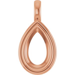 18K Rose Gold 11.5x7 mm Pear Charm/Pendant Mounting – image 2