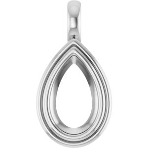 Platinum 11.5x7 mm Pear Charm/Pendant Mounting – image 2
