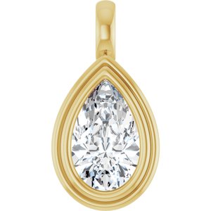 10K Yellow Gold 11.5x7 mm Pear Charm/Pendant Mounting