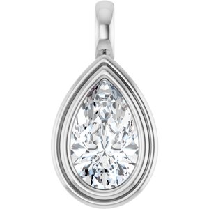 10K X1 White Gold 11.5x7 mm Pear Charm/Pendant Mounting
