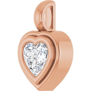 10K Rose Gold 5.5x5.5 mm Heart Charm/Pendant Mounting – image 3