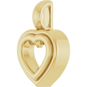 14K Yellow Gold 5.5x5.5 mm Heart Charm/Pendant Mounting – image 4