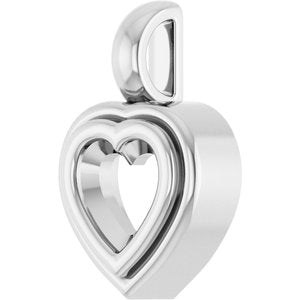 14K X1 White Gold 5.5x5.5 mm Heart Charm/Pendant Mounting – image 4