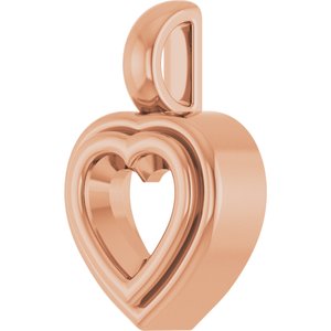 14K Rose Gold 5.5x5.5 mm Heart Charm/Pendant Mounting – image 4