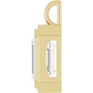 18K Yellow Gold 15x13 mm Emerald Charm/Pendant Mounting – image 5