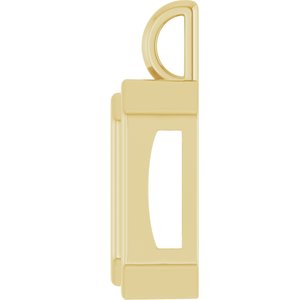 14K Yellow Gold 15x13 mm Emerald Charm/Pendant Mounting – image 6
