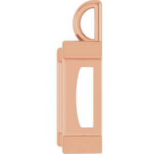 18K Rose Gold 15x13 mm Emerald Charm/Pendant Mounting – image 6