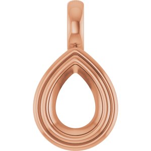 10K Rose Gold 8x6 mm Pear Charm/Pendant Mounting – image 2