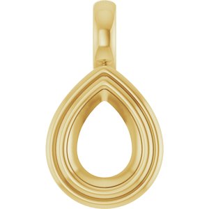 18K Yellow Gold 8x6 mm Pear Charm/Pendant Mounting – image 2