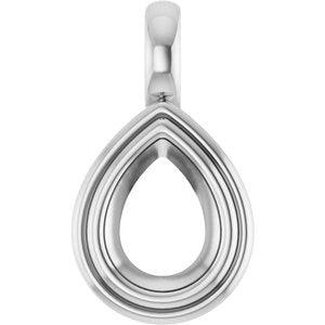14K X1 White Gold 8x6 mm Pear Charm/Pendant Mounting – image 2