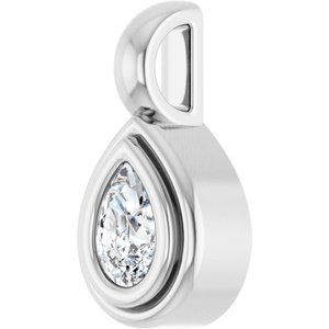 10K White Gold 4.5x3 mm Pear Charm/Pendant Mounting – image 3