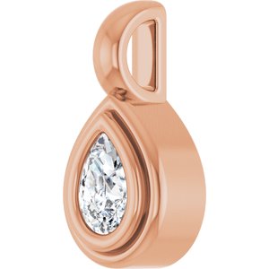 10K Rose Gold 4.5x3 mm Pear Charm/Pendant Mounting – image 3